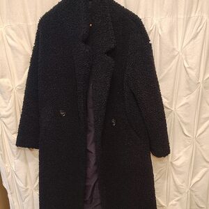 Zara Dark Blue Teddy Coat